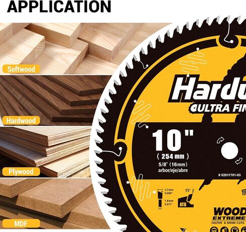 10 Inch Table Saw Blade, 24T Carbide-Tipped 5/8 Arbor, Precision Cut Thin Kerf Ripping Saw Blade for Hardwood/Softwood/Plywood | Fine Finishing | Compatible with Major Saws in Kuwait