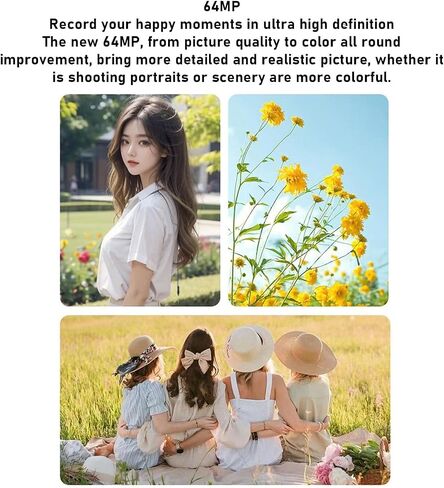 64MP Digital Camera, 16X Zoom, 4K UHD Video Recording, Autofocus, 180° Flip Screen, with 128GB Card and Beauty Filters, for Selfie Photo Video, for Kids Boys Girls (White) in Saudi Arabia