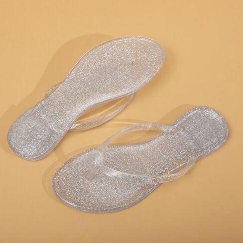 Women Flip Flops Thong Sandals Jelly Shoes Flat Slides Clear Jellies Pool Slippers Bathroom Summer Beach Size 8 Ladies Non Slip Dress Comfortable Quick Drying Soft in Saudi Arabia