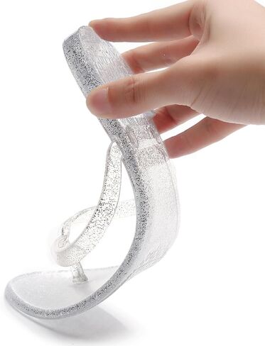 Women Flip Flops Thong Sandals Jelly Shoes Flat Slides Clear Jellies Pool Slippers Bathroom Summer Beach Size 8 Ladies Non Slip Dress Comfortable Quick Drying Soft in Saudi Arabia