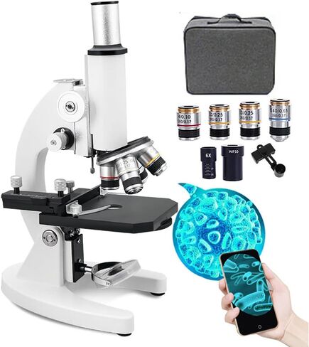 Biological Microscope, Monocular Optical Microscope Set, WF50X Eyepiece, 6X Teleconverter, Suitable for Teaching Laboratory (18000X) in Saudi Arabia