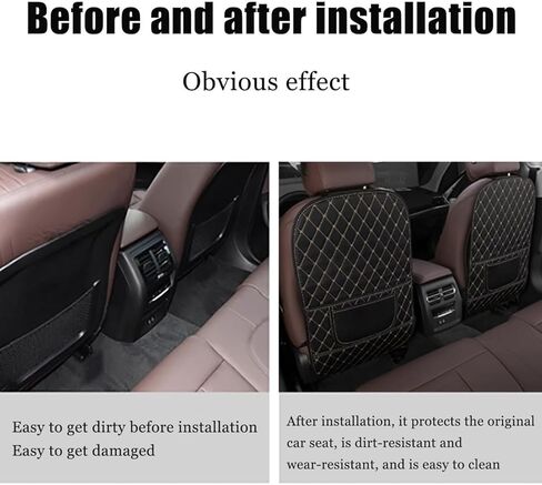 2 Pcs Car Seat Kick Mats Back Seat Protector for Mercedes Benz GL 320 350 400 450 500 550/AMG 63, Car Leather Kick Mats, Car Seat Back Protection Pad, Anti-Kick Scratch Resistant in Saudi Arabia