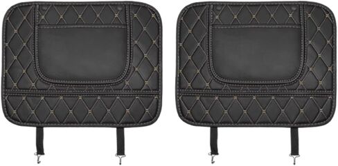 2 Pcs Car Seat Kick Mats Back Seat Protector for Mercedes Benz CL 500 550 600 63, Car Leather Kick Mats, Car Seat Back Protection Pad Anti-Kick Scratch Resistant,B Long-Black1 in Saudi Arabia