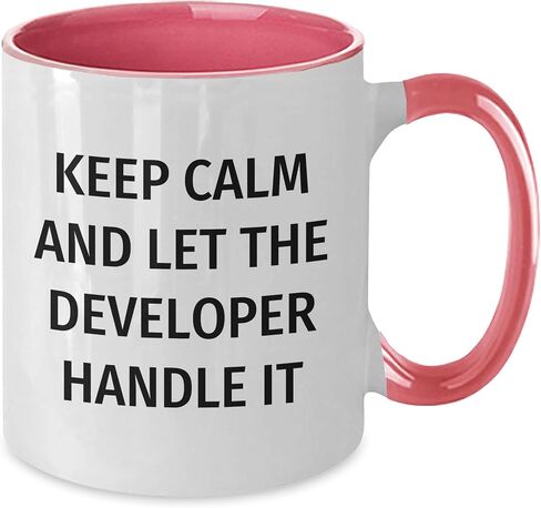 Keep Calm And Let The Developer Handle It, Developer Gifts, Funny Two Tone Coffee Mug, Christmas Unique Gifts from Men to Developer, Developer Lovers in Saudi Arabia
