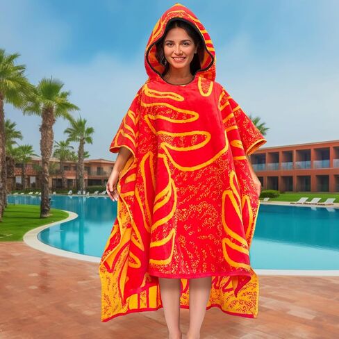 VOOVA & MOVAS Hooded Towel Adult (14Years Up)-Palm, Thick Cotton Wearable Bath Towels for Women Plus Size, Swim Towels for Women, Adult Towel Pocho for Bathroom, Home, Pool Use in Kuwait