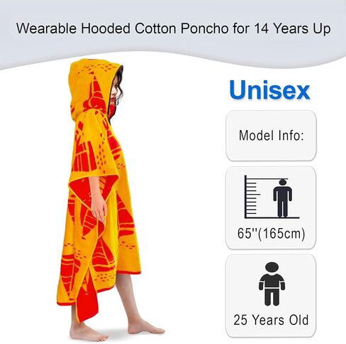 VOOVA & MOVAS Hooded Towel Adult (14Years Up)-Palm, Thick Cotton Wearable Bath Towels for Women Plus Size, Swim Towels for Women, Adult Towel Pocho for Bathroom, Home, Pool Use in Kuwait