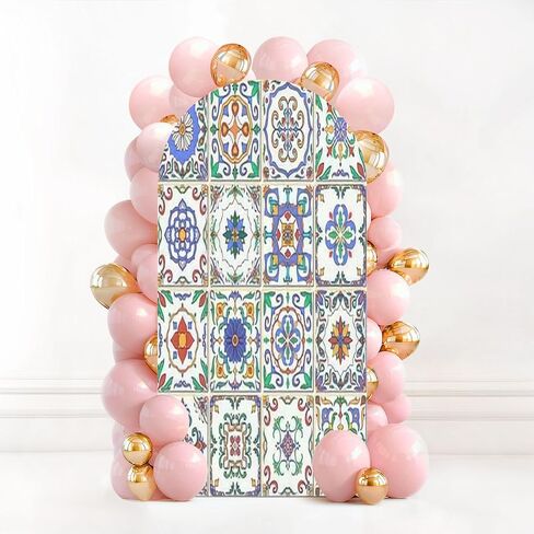 7.2FT Wedding Arch Backdrop Cover Beautiful Patchwork for Design Fashion Decorative Spandex Fitted Round Top Arch Stand Covers for Birthday Party Baby Shower Banquet Decoration in Saudi Arabia