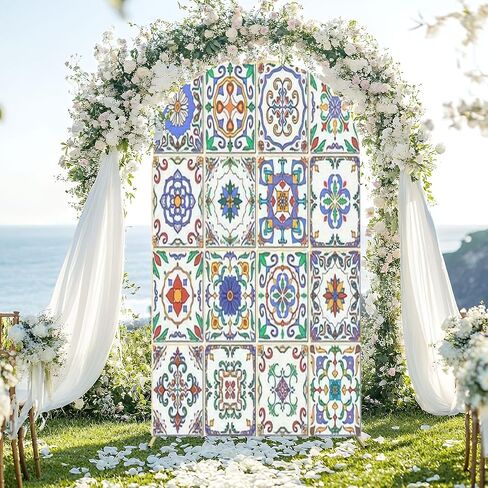 7.2FT Wedding Arch Backdrop Cover Beautiful Patchwork for Design Fashion Decorative Spandex Fitted Round Top Arch Stand Covers for Birthday Party Baby Shower Banquet Decoration in Saudi Arabia