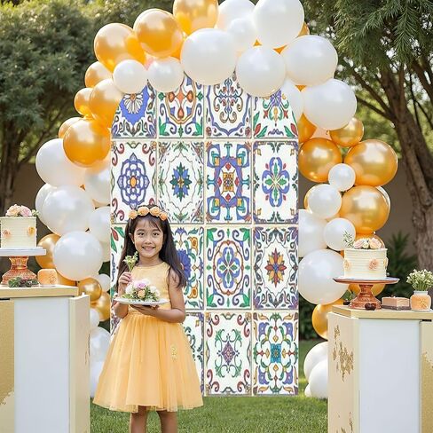 7.2FT Wedding Arch Backdrop Cover Beautiful Patchwork for Design Fashion Decorative Spandex Fitted Round Top Arch Stand Covers for Birthday Party Baby Shower Banquet Decoration in Saudi Arabia