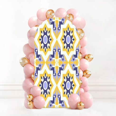 7.2FT Wedding Arch Backdrop Cover Beautiful Patchwork for Design Fashion Decorative Spandex Fitted Round Top Arch Stand Covers for Birthday Party Baby Shower Banquet Decoration in Saudi Arabia