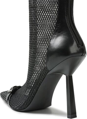Mid Calf High Heels Summer Boots for Women Pointed Toe Mesh Fishnet Zipper Stiletto heel Boot Sexy Dressy Party Shoes in Saudi Arabia