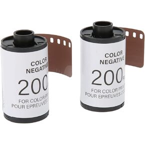 2 Roll 35mm Camera Color Film ISO 200 8 Sheets Each High Saturation HD Camera Color Negative Film for 135 Cameras