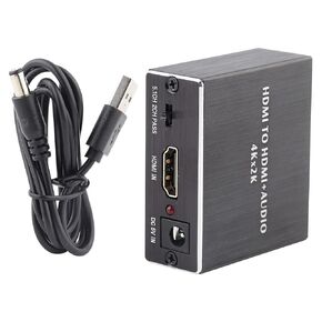4K Audio Splitter Converter Extractor with SPDIF 3.5mm Output, Supports up to 3840x2160 Resolution, 3 Audio Modes for Selection
