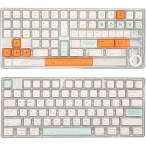 138 Keys PBT Mechanical Keyboard Keycaps, DIY Heat Lifting Process, Ergonomic for Height Keyboards, Durably and Fade