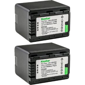 Kastar 2-Pack Battery VW-VBK360 Replacement for Panasonic HC-V500MGK, HC-V500MK, HC-V600M, HC-V700, HC-V700GK, HC-V700K, HC-V700M, HC-V700MGK, HC-V700MK, HC-V707, HDC-H80, HDC-HS40, HDC-HS40K Camera
