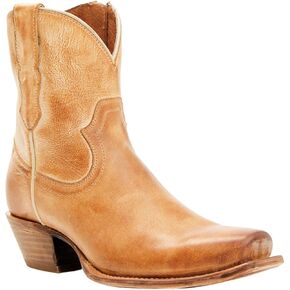 Women's Fern Western Booties Square Toe Tan 9 1/2 M US