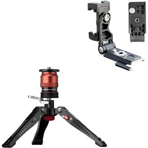 IFOOTAGE CB3 Base Tripod Pedal with Aluminum Phone Tripod Mount w Cold Shoe Mount,Black