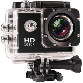 Sport Camera HD 1080P Underwater Waterproof Portable Action Camera DV Recorder Kit for Travelling Outdoor Cycling Diving Skiing Gliding Enthusiasts Black