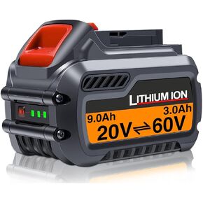 FSKE DCB609 Lithium Battery Replacement for Dewalt 60V Battery DCB606 DCB612 DCB206 DCB209（180Wh Power in Total）