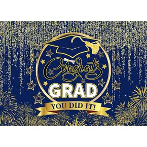Graduation Backdrop 2025 Congrats Grad Backdrop Graduation Decorations Banner 7x5ft F170