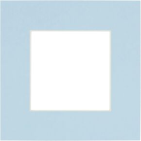 CountryArtHouse Baby Blue Acid Free 12x12 Square Picture Frame Mat with White Core Bevel Cut for 8x8 Pictures - Fits 12x12 Frame - Pack of 1 Matboard Show Kit with Acid Free Backing & Clear Bag