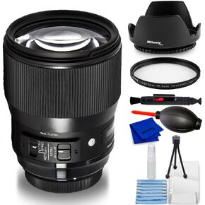 Sigma 135mm f/1.8 DG HSM Art Lens for Nikon F - Accessory Bundle Includes: Tulip Hood Lens, UV Filter, Cleaning Pen, Blower, Microfiber Cloth and Cleaning Kit