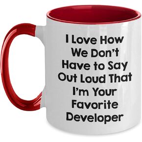 Developer's Favorite Quote Two Tone Coffee Mug, Gifts from Friends, Family, or Coworkers for Christmas