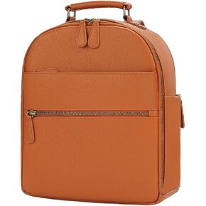 Small Camera Backpack, Classic PU Leather with 11 Inch Pad/Tablet Compartment, Professional Camera Bag for Photographers for DSLR, 10L Brown