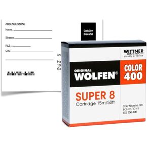 Original WOLFEN Color 400 Super 8 ISO 250-400 with Development and Scan