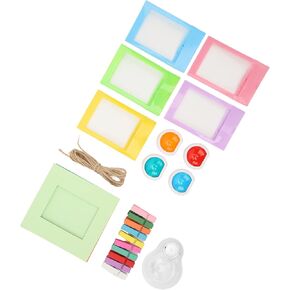 Paper Photo Frames, Five Colors Decorative Plastic Frames DIY Instant Film Camera Photo Frames for Office