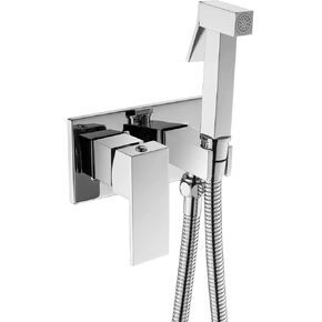 ToiletSpray Set HandheldSprayer for Toilet, Brass Cloth Diaper Sprayer Kit Chrome Baby Diaper Cloth Washer Hot and Cold Water HandheldToilet Attachment Sprayer with 1.2m Shower Ho(Square)