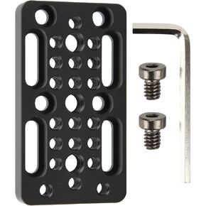 Camera Cheese Plate Mounting Accessory, Aluminum Alloy Material, Lightweight and Durably, Compatibility for Camera Cage Top Handle, with 1/4in 3/8in Screw Holes