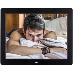 12 Inch Digital Photo Frame, 1024x768 HD Resolution Multi-Function Advertising Media Player with Photo/Music/Video Player & Calendar Alarm Function Gift