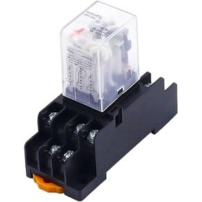 1set MY3 HH53P MY3NJ Coil Power Relay 11pin 3NO 3NC LED Lamp 5A AC 110V 220V with Socket 12V 24V New Frosted Cover(AC 6V)