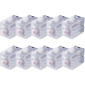 10PCS New AC/DC 12V 24V 36V 48V 110V 220V 380V Coil Power Relay Ly2nj DPDT 8 Pin HH62p JQX-13 Frosted Thick Shell(DC,12V)