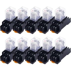 10Set HH53P MY3NJ Relay MY3 11-Pin AC24V/DC12V/DC24V/DC110V/AC220V Coil Purpose Intermediate Electromagnetic(AC,220V)