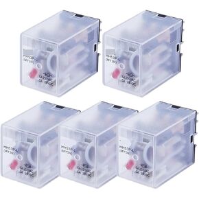 5PCS Power Relay New Type Frosting Relay HH53P MY3NJ 11Pin AC6V12V/AC24V/AC110V/AC220V 380V Copper Coil(AC220V)
