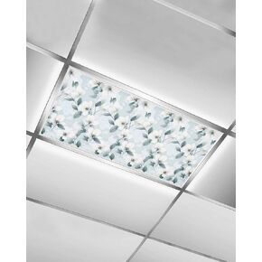 1 Pack Fluorescent Light Cover for Ceiling Lights, Retro Flower Magnetic Classroom Light Filters 4x2 Feet, Garden Floral Seasonal Botanical Blooms Decorative Ceiling Shade Panel for Office