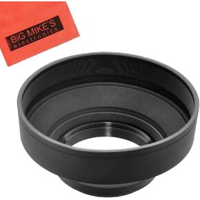 55mm Soft Rubber Lens Hood for Nikon D3400 with 18-55MM AF-P DX, D5600 with 18-55MM, DL24-500 f/2.8-5.6 Digital Camera + Microfiber Cleaning Cloth