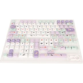 124 Key PBT Mechanical Keyboard Keycaps, XDA Summary, Heat Sublimation, Oil, Compatible with 61/87/96/98/104/108 Keyboards