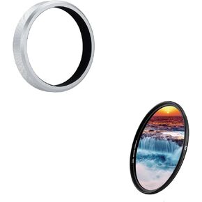 JJC AR-X100 Metal Lens Filter Adapter Ring & 49mm ND1000 Fixed 10-Stop Neutral Density ND Filter for Fuji Fujifilm X100VI X100V X100F X100T X100S X100 Camera