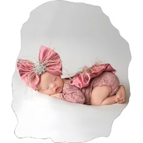 Newborn Photography Props Girl Outfits Lace Romper with Cute Flower Headband Baby Girls Romper Girls Photo Props