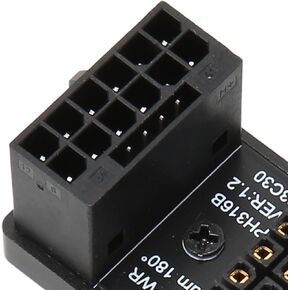 ATX 16Pin ذكر إلى أنثى محول بزاوية 180 درجة للكمبيوتر الشخصي على سطح المكتب ، وسكن CNC من ألومنيوم ، و 600 واط ، وتوصيل رائع ، وتوصيل التوصيل والتشغيل ، طراز PH316B (Silver)