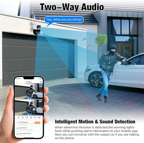 Fuers 6MP Wireless Security Camera, Surveillance Cameras Dual Lens Linkage,360°View,Human Detection,Auto Tracking,Light Alarm,Night Vision,Two-Way Audio,Outdoor Indoor IP66 WiFi Camera for POE NVR in Kuwait