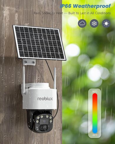 4G LTE Cellular Solar Security Cameras Wireless Outdoor, No WiFi Security Camera, 360° Live View, 2K Color Night Vision, PIR Detection, 2-Way Audio, Motion Alert, IP66, Built in SIM in Saudi Arabia