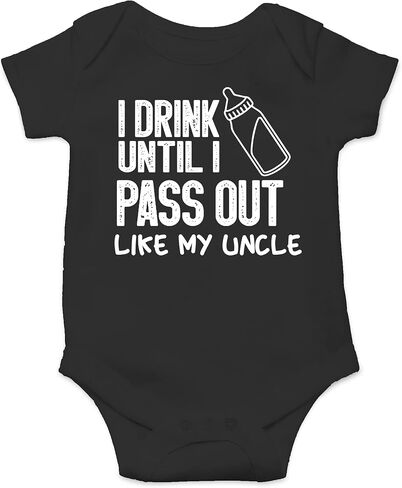 AW Fashions I Drink Until I Pass Out Like My Uncle Baby Bodysuit Funny Newborn Romper Outfit Boys Girls in Saudi Arabia