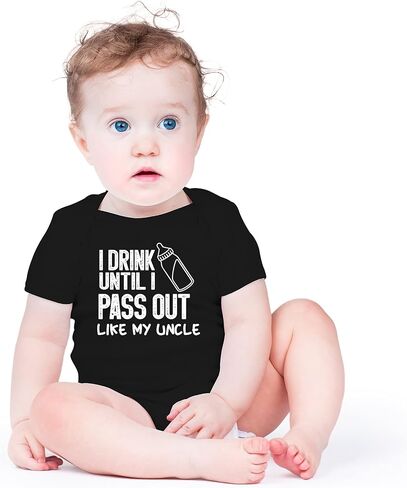 AW Fashions I Drink Until I Pass Out Like My Uncle Baby Bodysuit Funny Newborn Romper Outfit Boys Girls in Saudi Arabia