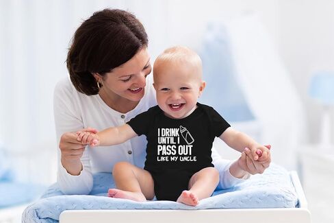 AW Fashions I Drink Until I Pass Out Like My Uncle Baby Bodysuit Funny Newborn Romper Outfit Boys Girls in Saudi Arabia