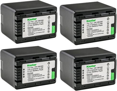 Kastar 2-pack بطارية VW-VBK360 استبدال Panasonic HC-V500MGK ، HC-V500MK ، HC-V600M ، HC-V700 ، HC-V700GK ، HC-V700K ، HC-V700M ، HC-V700MK ، HC-V700MK ، HDC-HS40 ، HDC-HS40K كاميرا in Kuwait