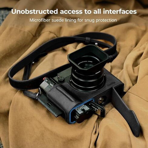 طقم علبة الجلود SmallRig GFX100RF لـ Fujifilm ، بما في ذلك علبة جلدية مع لوحة إبهام الخشب الخلفي وحزام الكتف وقبعة زر مصراع مقعر ، مريحة وحماية (أسود) -5267 in Kuwait